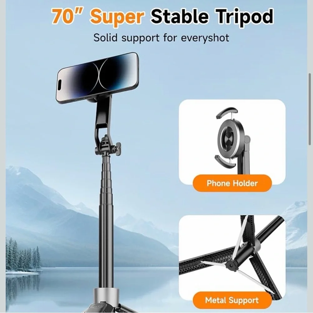 VICTIV | Brand NIB - Magnetic Selfie Stick Phone Tripod - Rechargeable w/ Remote